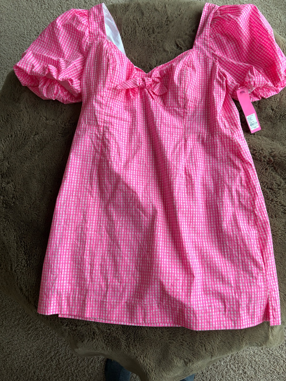 NWT Lilly Pulitzer Hot Pink and White Gingham Nilany Romper